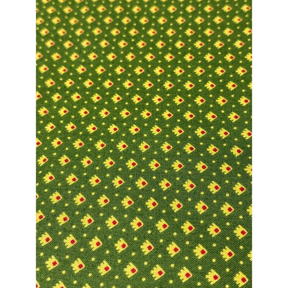 P&B Textiles 1/4 yard x 44" Green Cotton Fabric with Yellow & Red Diamond Patter - Picture 4 of 5